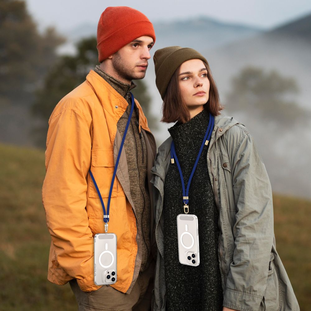 Dirželis Tech-Protect C7S Rope Crossbody, tamsiai mėlynas / sidabrinis