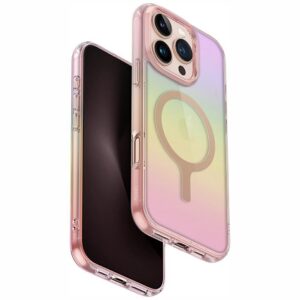 Uniq Iridescia MagClick dėklas iPhone 16 Pro – rožinis