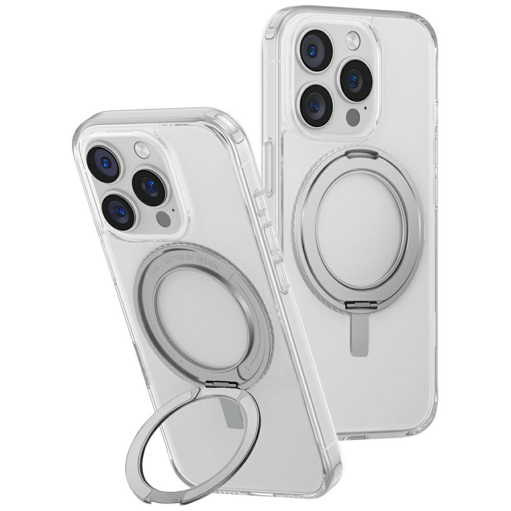 Uniq Swivix 360 magnetinis dėklas iPhone 16 Pro – skaidrus