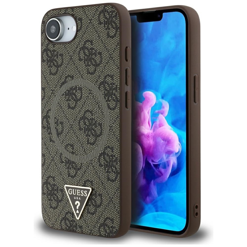 Guess 4G MagSafe dėklas iPhone 16e – rudas