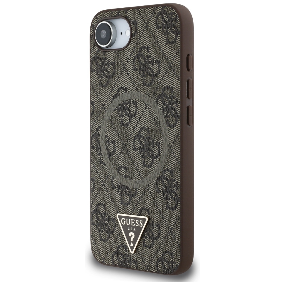 Guess 4G MagSafe dėklas iPhone 16e – rudas