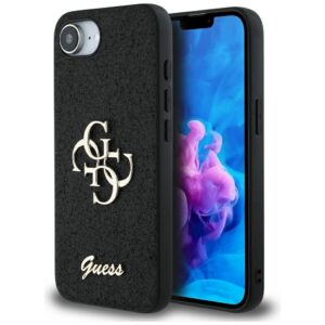 Guess blizgantis 4G dėklas iPhone 16e – juodas