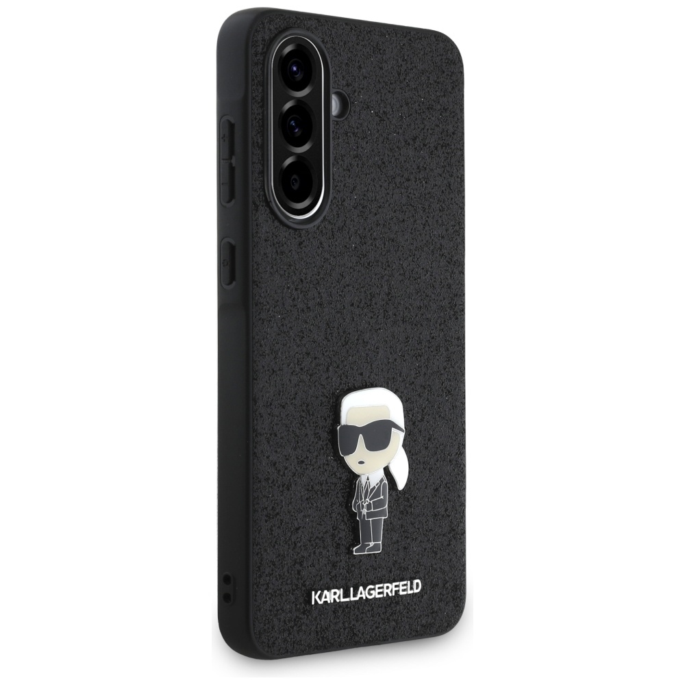 Karl Lagerfeld blizgus dėklas Samsung Galaxy A56 – juodas