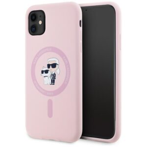 Karl Lagerfeld silikoninis MagSafe dėklas iPhone 11 – rožinis