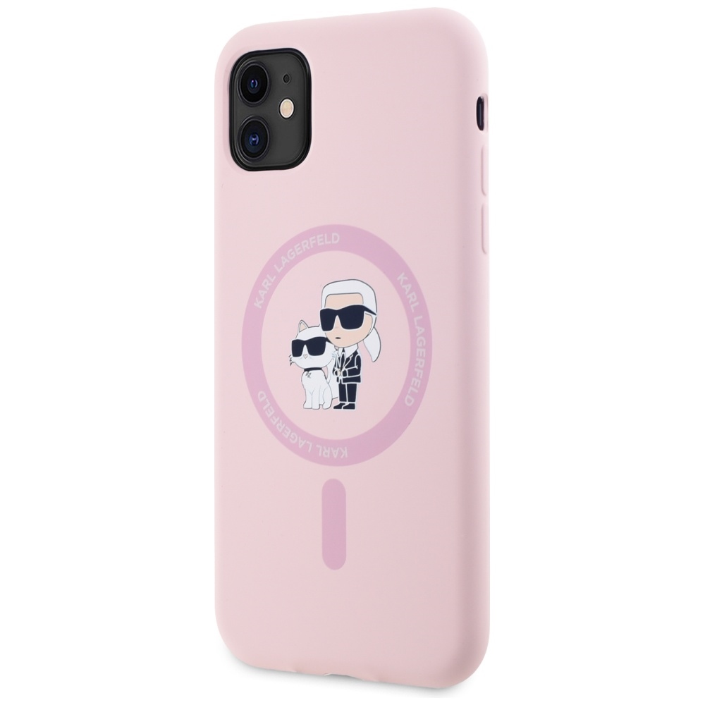 Karl Lagerfeld silikoninis MagSafe dėklas iPhone 11 – rožinis
