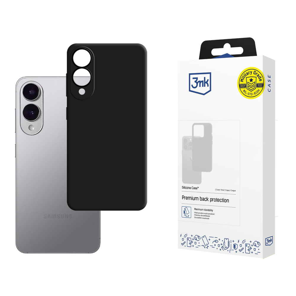 3mk silikoninis dėklas, skirtas Samsung Galaxy S25 Edge – juodas