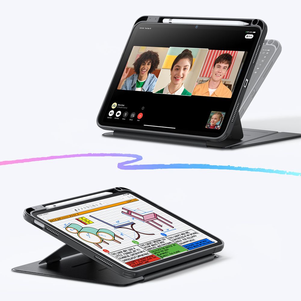 Dėklas ESR Flip Hybrid iPad 10.9" (2022) / iPad 11" (2025-2026), juodas