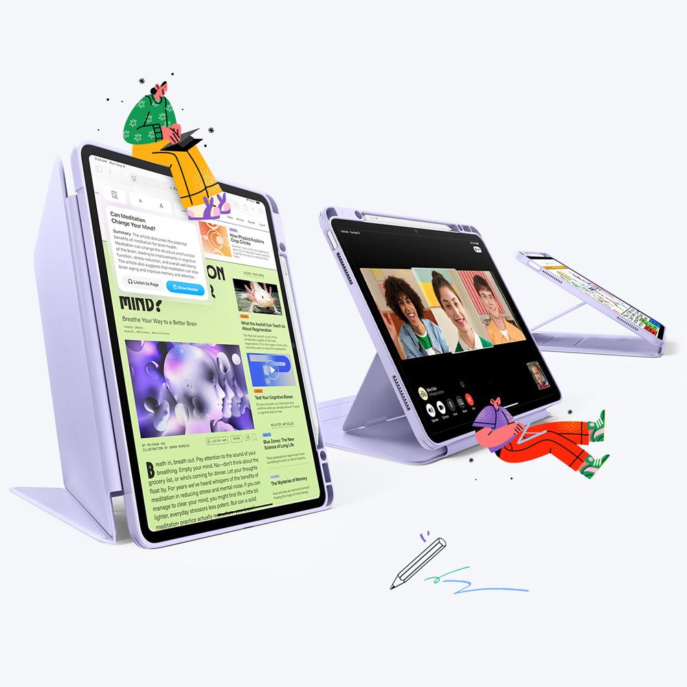 Dėklas ESR Flip Hybrid iPad Air 13" (2024-2026), violetinis
