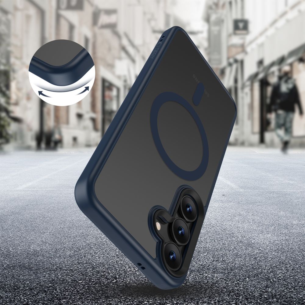 Dėklas Tech-Protect Magmat MagSafe Galaxy S25, matinis tamsiai mėlynas