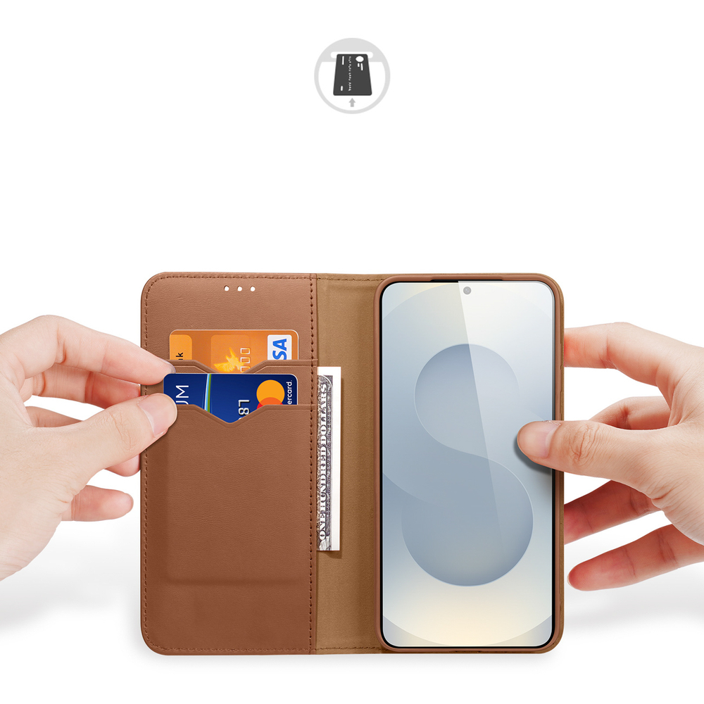 Dux Ducis Hivo odinis RFID dėklas Galaxy S25 Edge – rudas