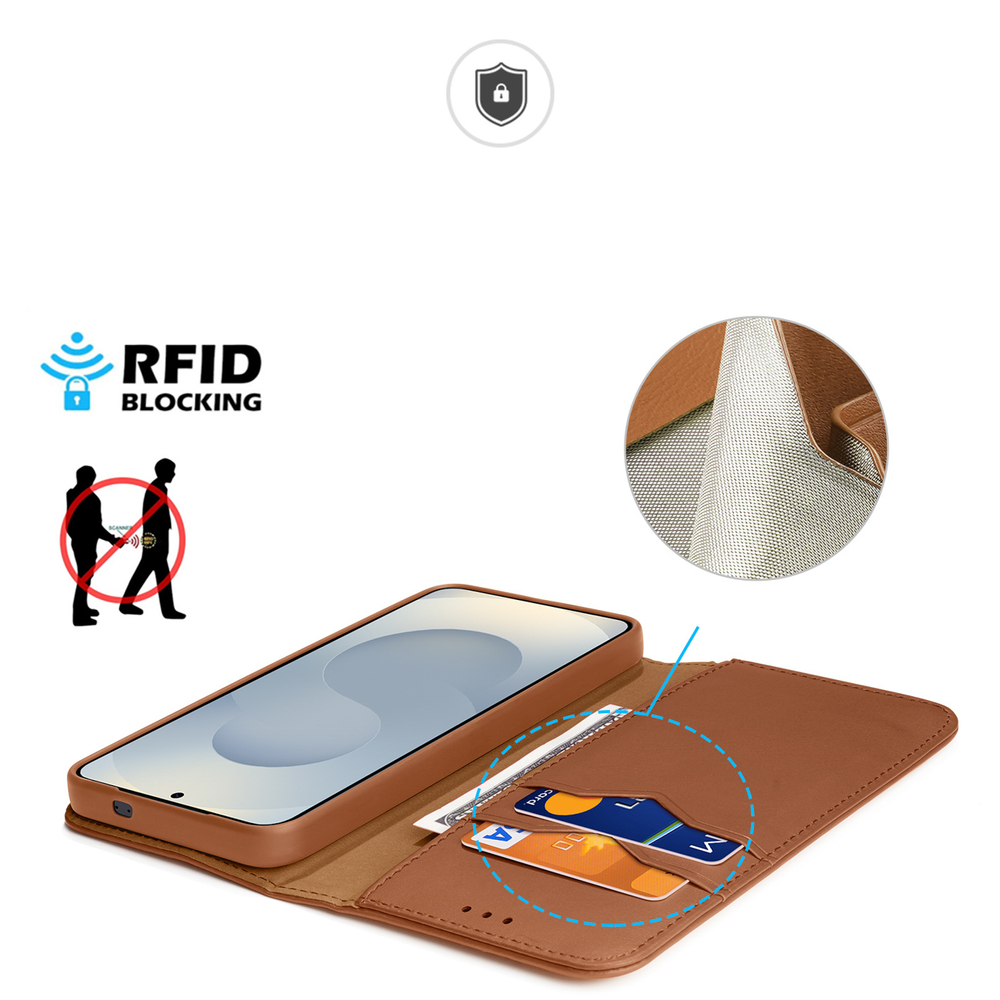 Dux Ducis Hivo odinis RFID dėklas Galaxy S25 Edge – rudas