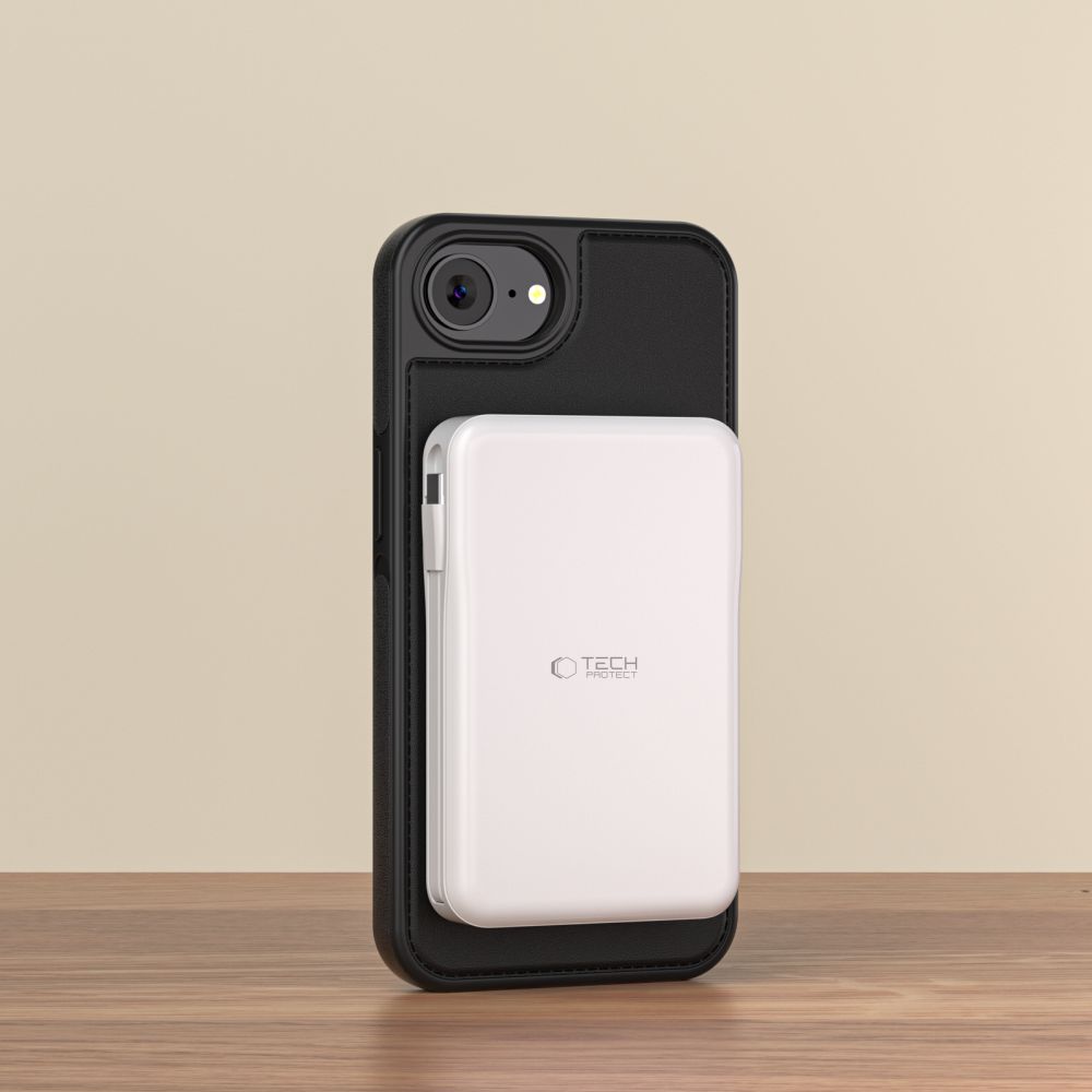 Dėklas Tech-Protect Wallet MagSafe iPhone 16e / 17e, matinis juodas