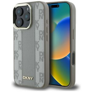 DKNY MagSafe dėklas iPhone 16 Pro Max – smėlinis