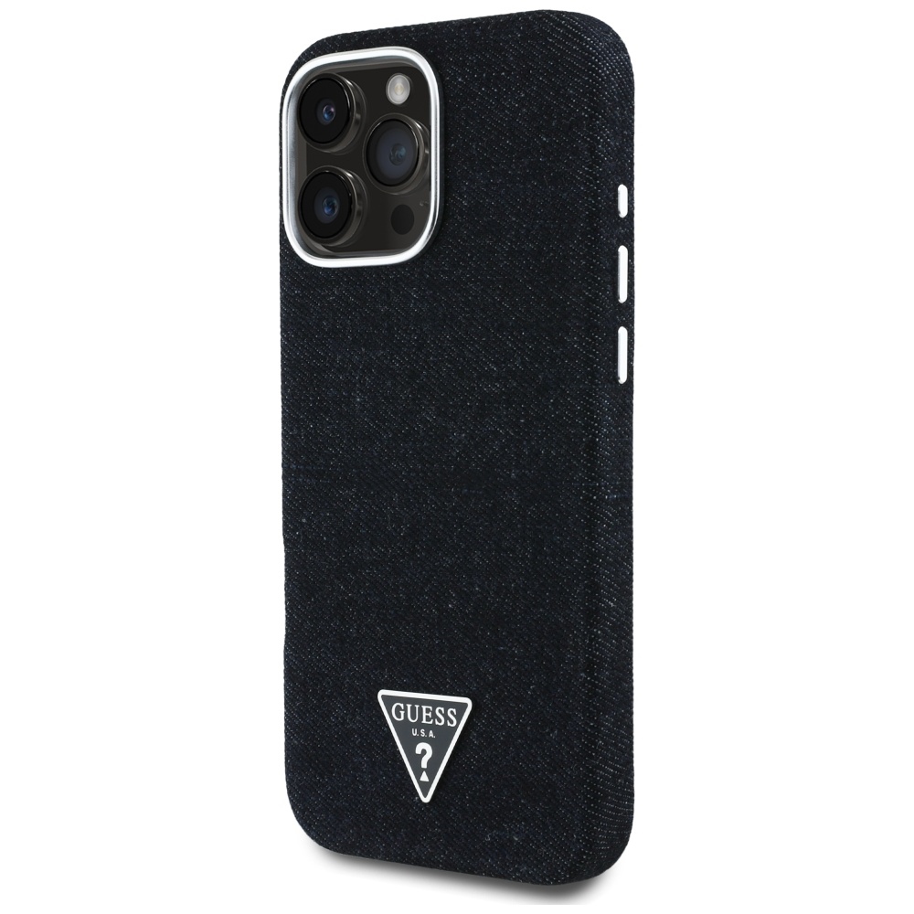 Guess MagSafe džinsinis dėklas iPhone 16 Pro Max – juodas