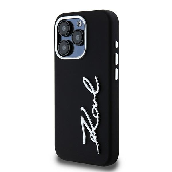 Karl Lagerfeld silikoninis dėklas iPhone 15 Pro Max – juodas