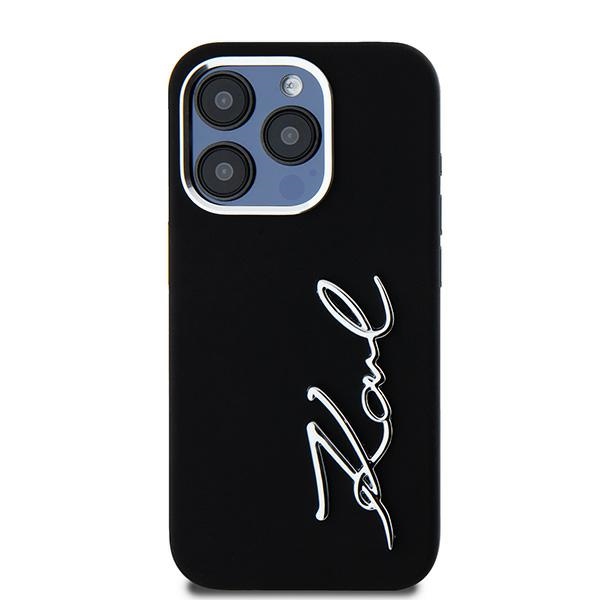Karl Lagerfeld silikoninis dėklas iPhone 15 Pro Max – juodas