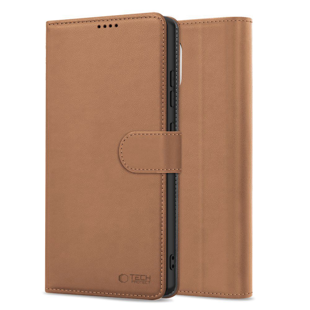 Dėklas Tech-Protect Wallet iPhone 16E / 17E, rudas
