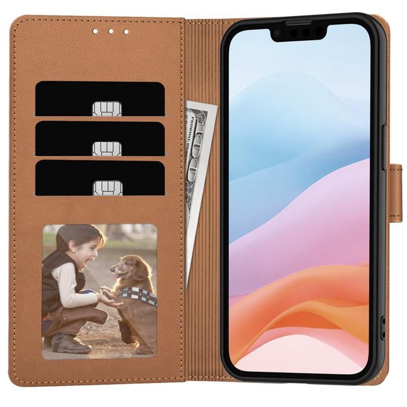 Dėklas Tech-Protect Wallet iPhone 16E / 17E, rudas