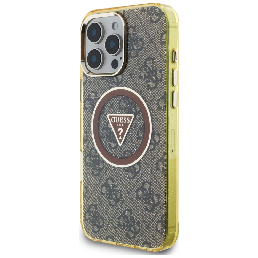 Guess MagSafe dėklas iPhone 16 Pro Max – rudas