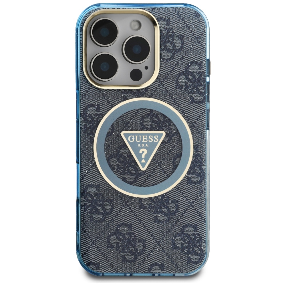 Guess MagSafe dėklas iPhone 16 Pro Max – mėlynas