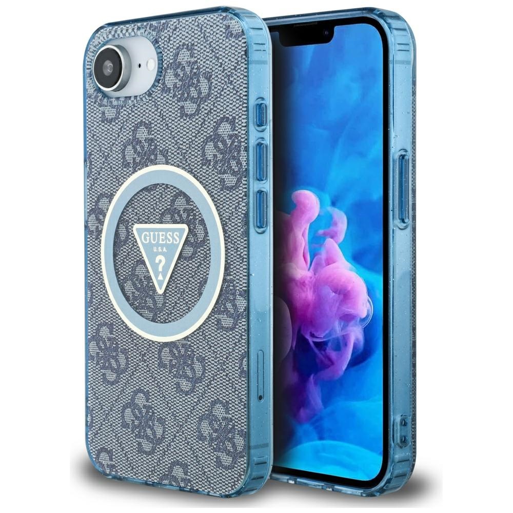 Guess MagSafe dėklas iPhone 16e – mėlynas