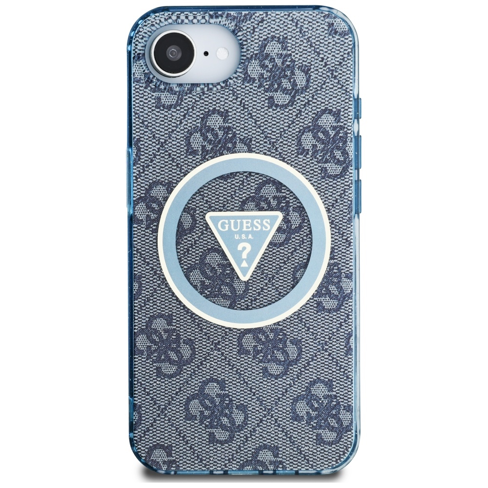Guess MagSafe dėklas iPhone 16e – mėlynas
