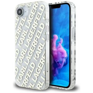 Karl Lagerfeld IML Repeat Logo dėklas iPhone 16e – auksinis
