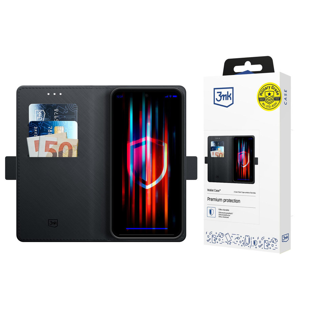 3mk piniginės dėklas, skirtas Xiaomi Redmi A5 4G - juodas