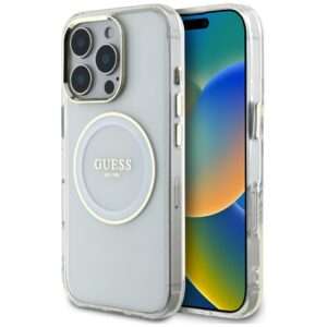 Guess MagSafe dėklas iPhone 16 Pro – baltas