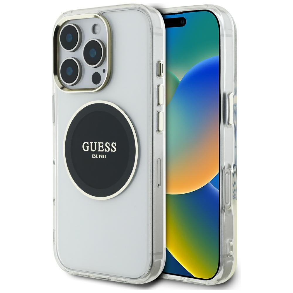 Guess MagSafe dėklas iPhone 16 Pro – juodas