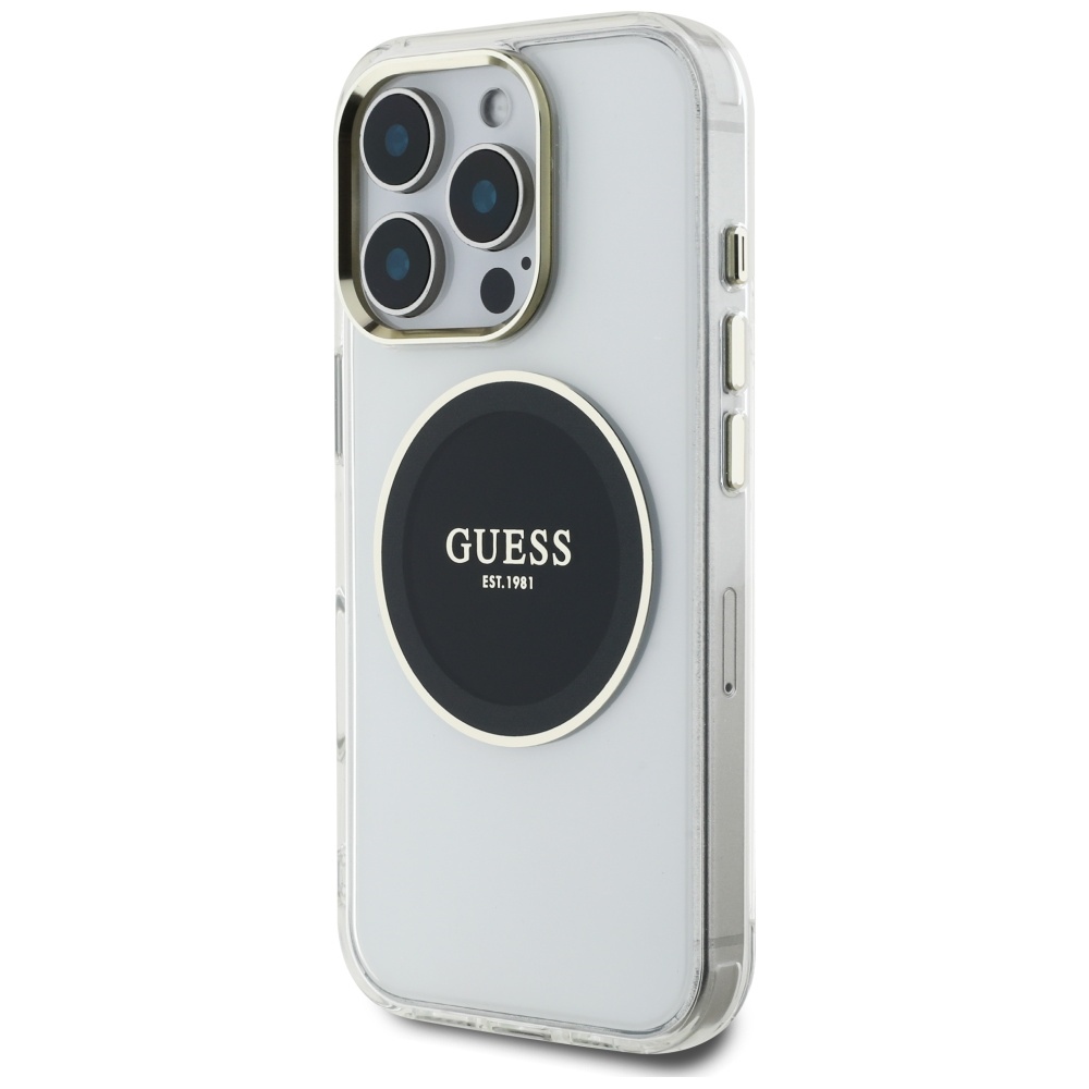 Guess MagSafe dėklas iPhone 16 Pro – juodas