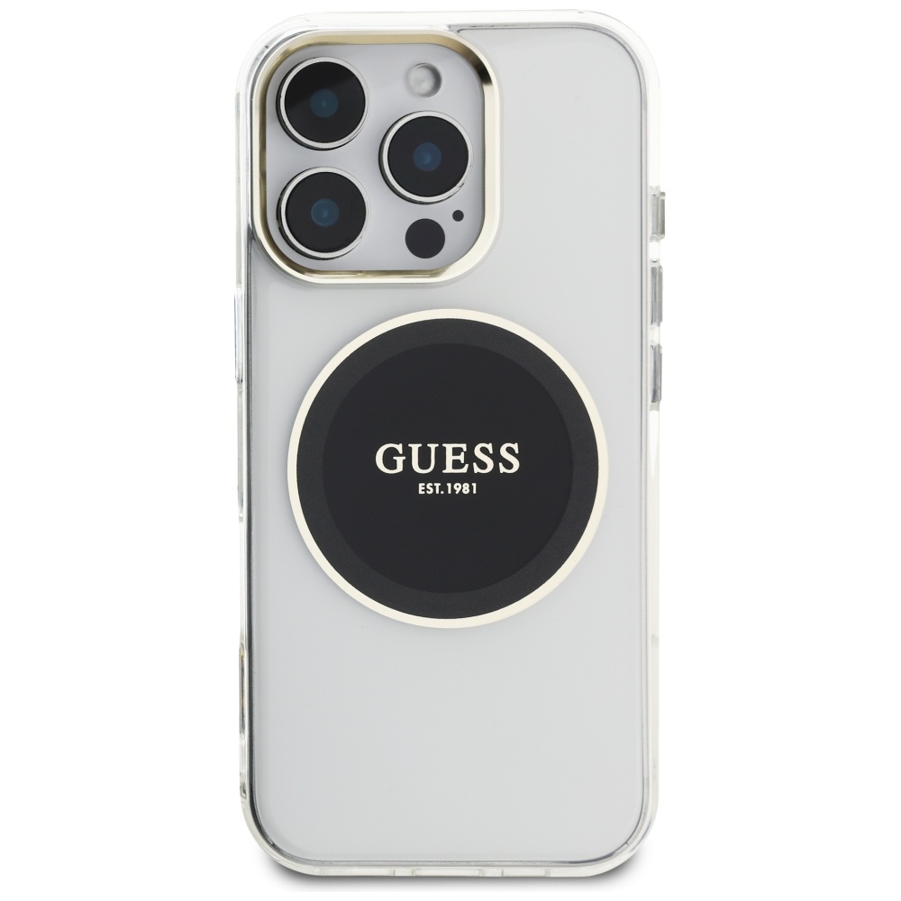 Guess MagSafe dėklas iPhone 16 Pro – juodas