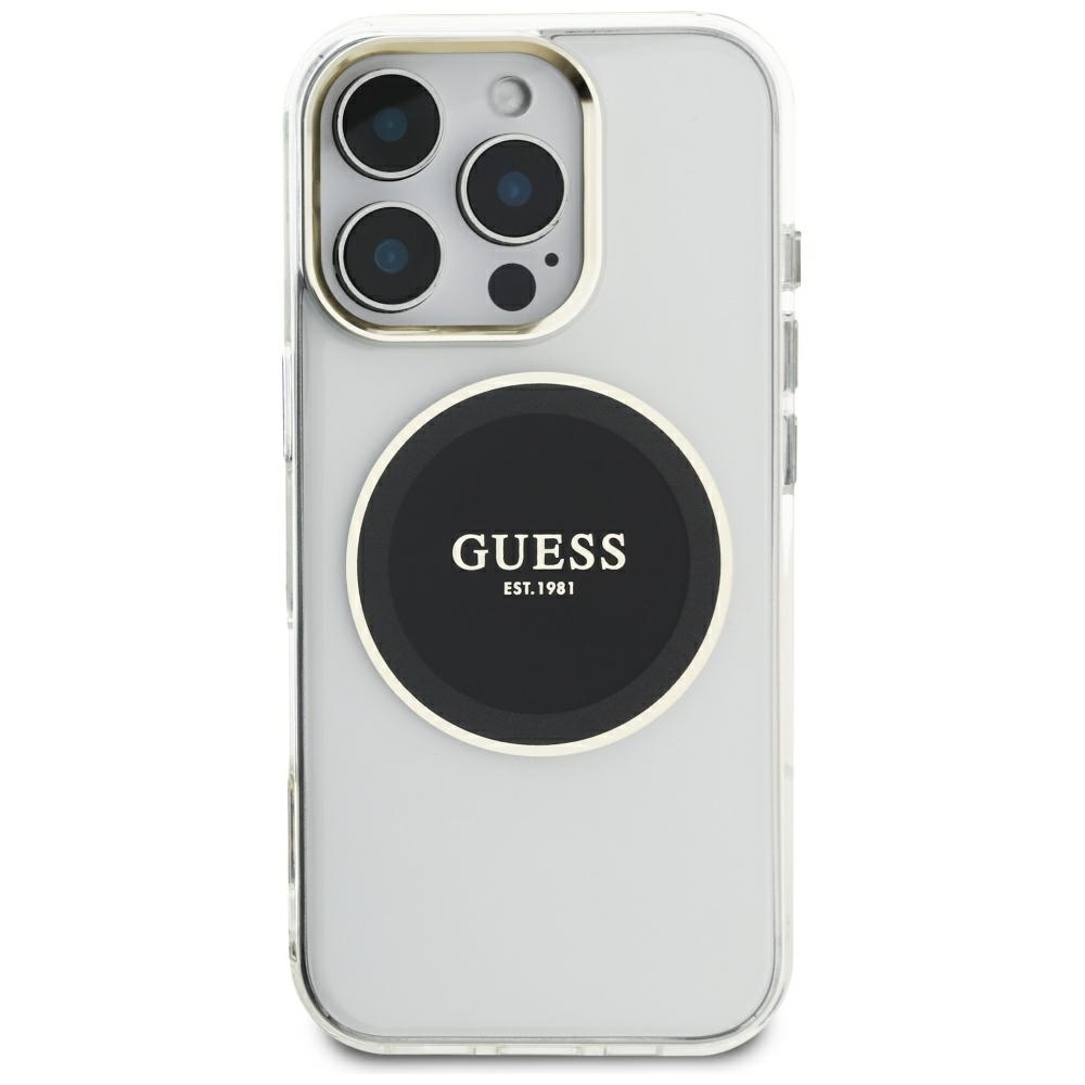 Guess MagSafe dėklas iPhone 16 Pro Max – juodas