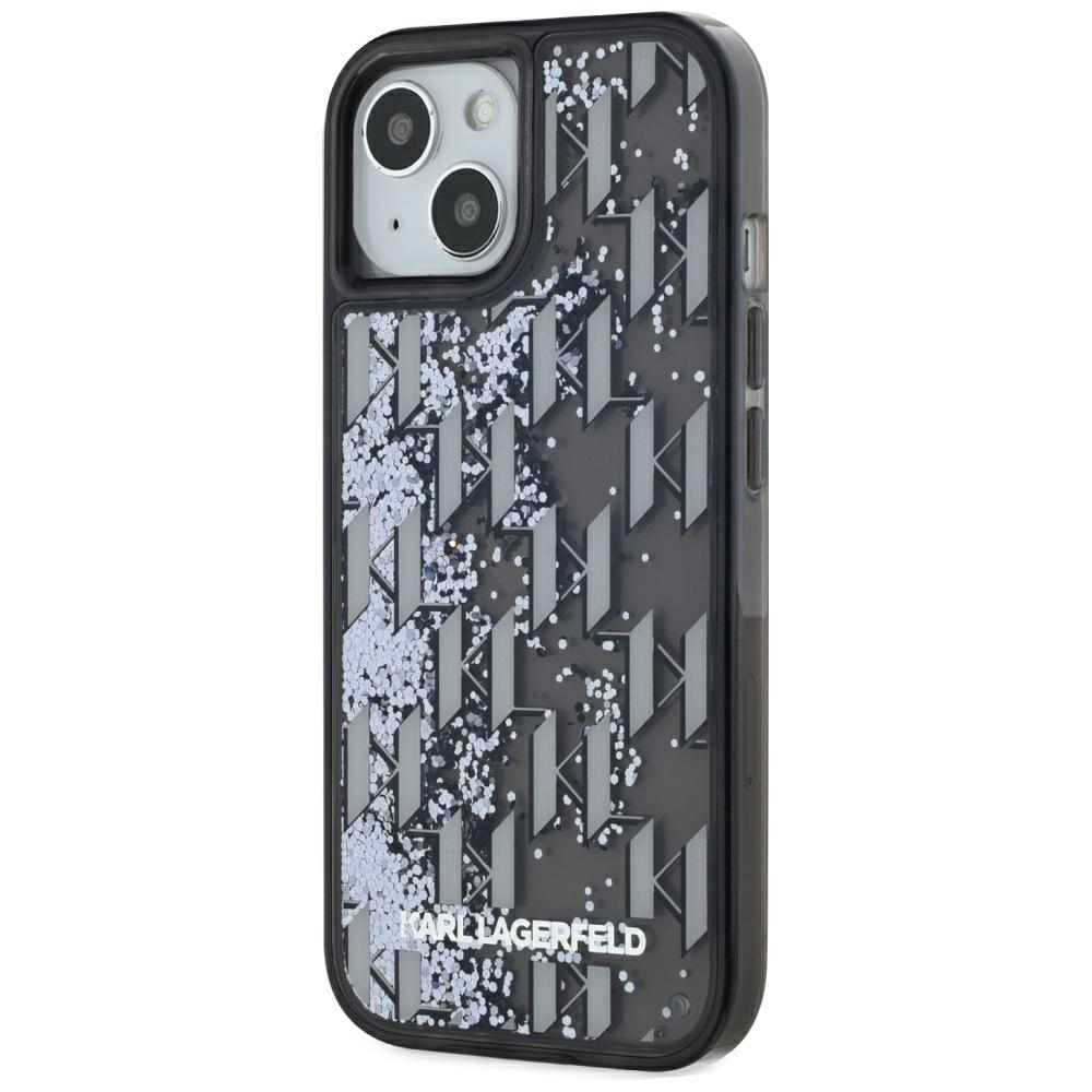Karl Lagerfeld dėklas iPhone 15 – juodas, blizgučiai