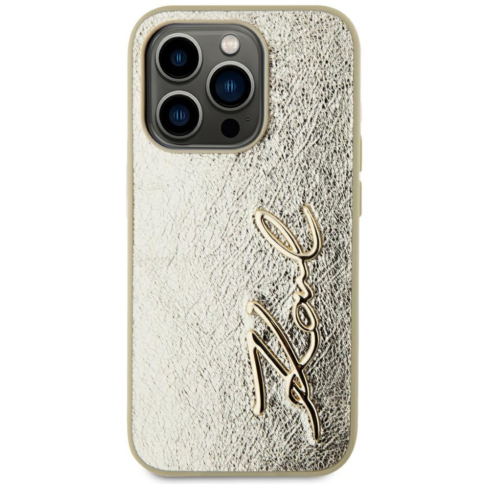 Karl Lagerfeld dėklas iPhone 15 Pro Max – auksinis