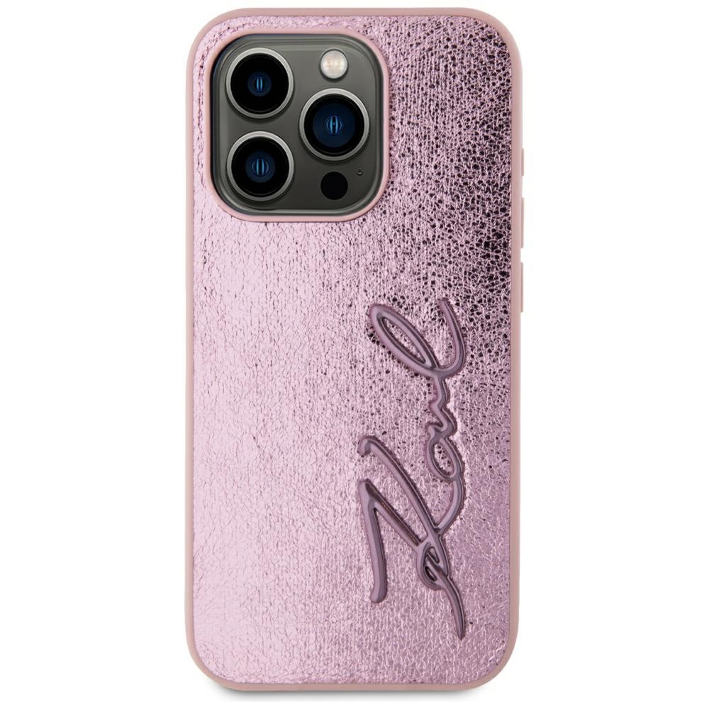 Karl Lagerfeld dėklas iPhone 15 Pro – rožinis