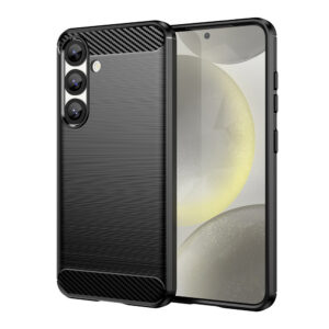 Carbon Case silikoninis dėklas Xiaomi 15 Pro – juodas