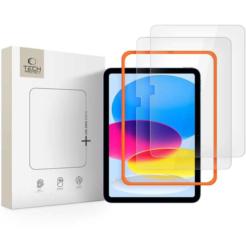 Apsauginis stiklas Tech-Protect Easy Set+ iPad 10.9 (10-os kartos, 2022) / iPad 11 (11-os kartos, 2025), 2 vnt., skaidrus