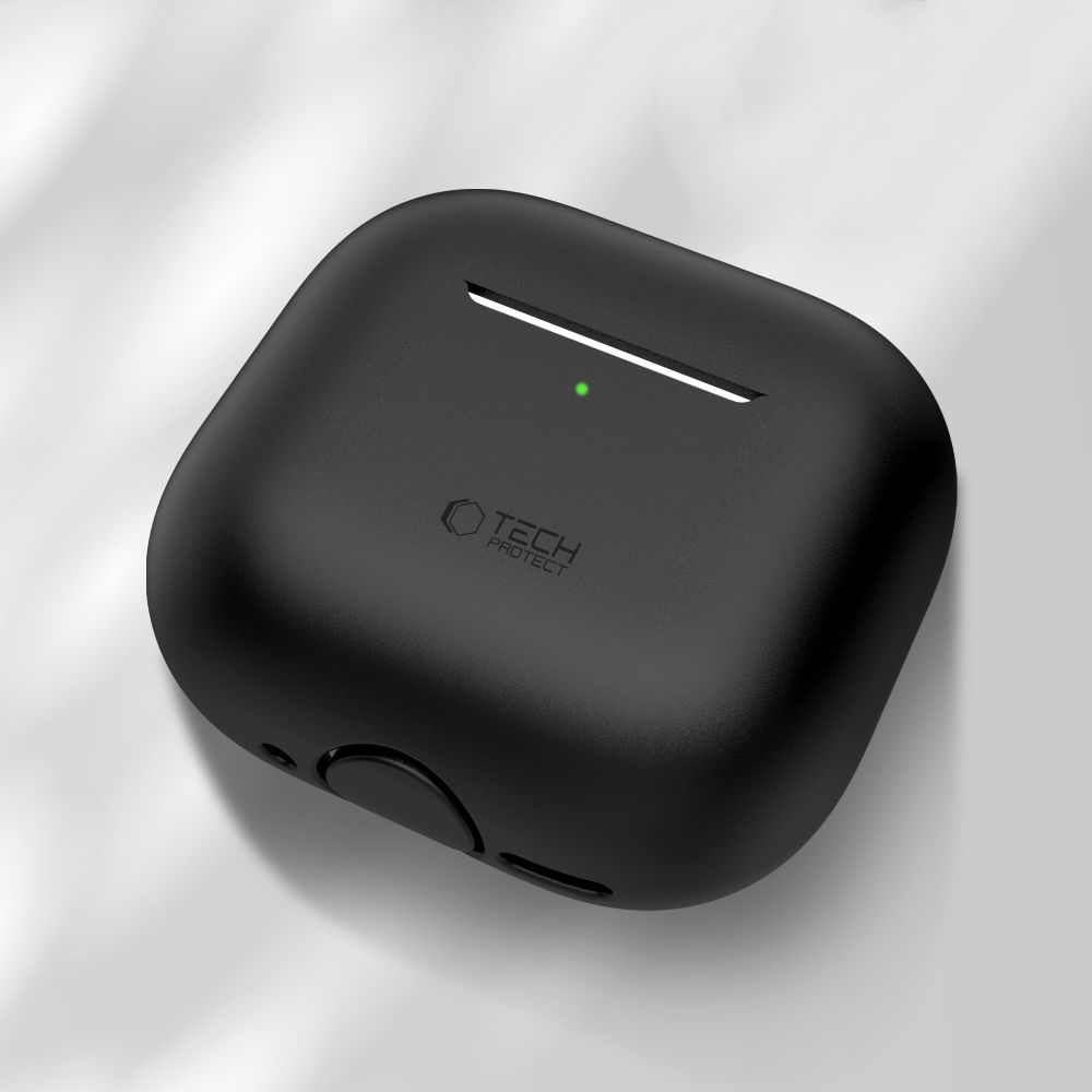 Dėklas Tech-Protect Silicone AirPods 4, juodas
