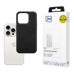 3mk Hardy Apple Silky Leather MagCase, skirtas Apple iPhone 15 Pro Max - juodas