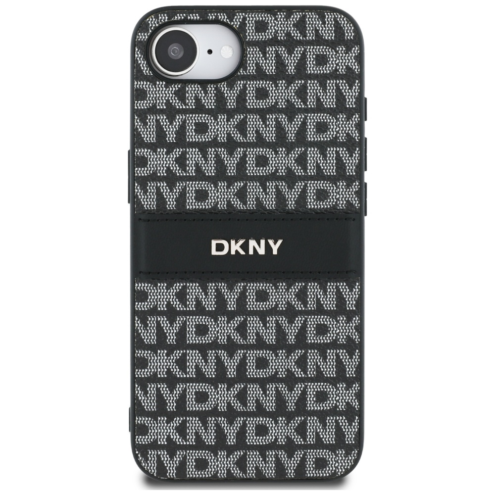 DKNY Mono Stripe dėklas iPhone 16e – juodas