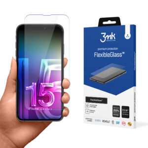 Hibridinis stiklas 3mk FlexibleGlass v2.0, skirtas Apple iPhone 15 Pro