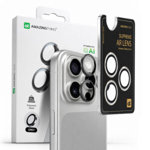 AmazingThing kameros lęšių apsauga iPhone 16 Pro/Pro Max – juoda