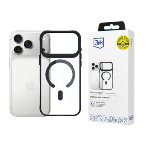 3mk Satin Armor MagCase, skirtas iPhone 17 Pro – permatomas juodas