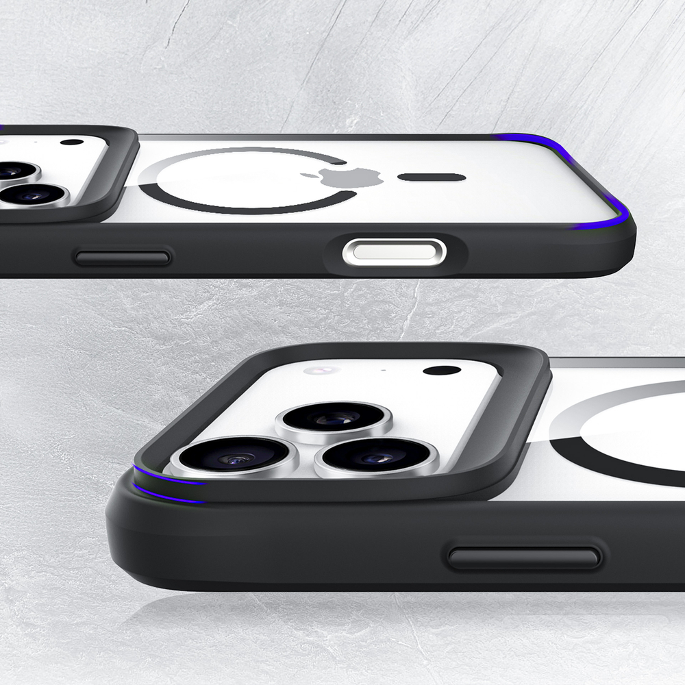 3mk Satin Armor MagCase, skirtas iPhone 17 Pro Max – permatomas juodas