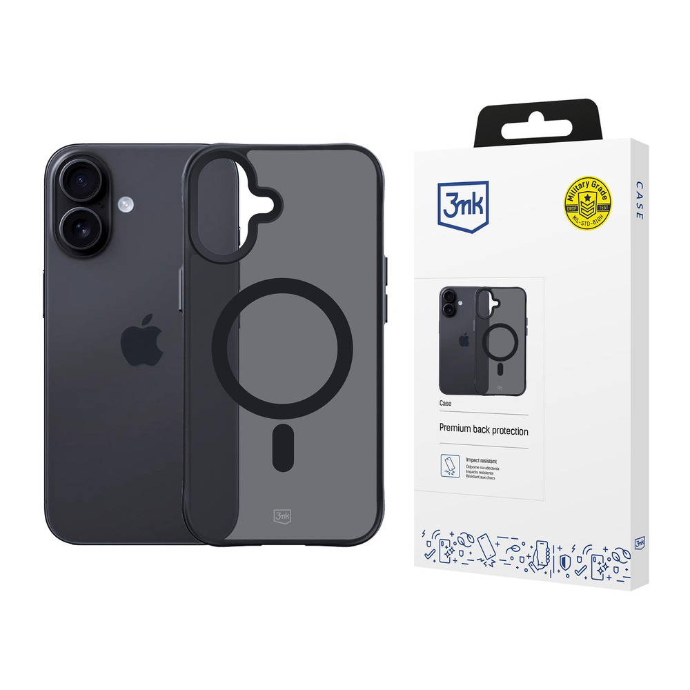 3mk smoke magcase skirtas iPhone 17 - Black Semi-Transparent