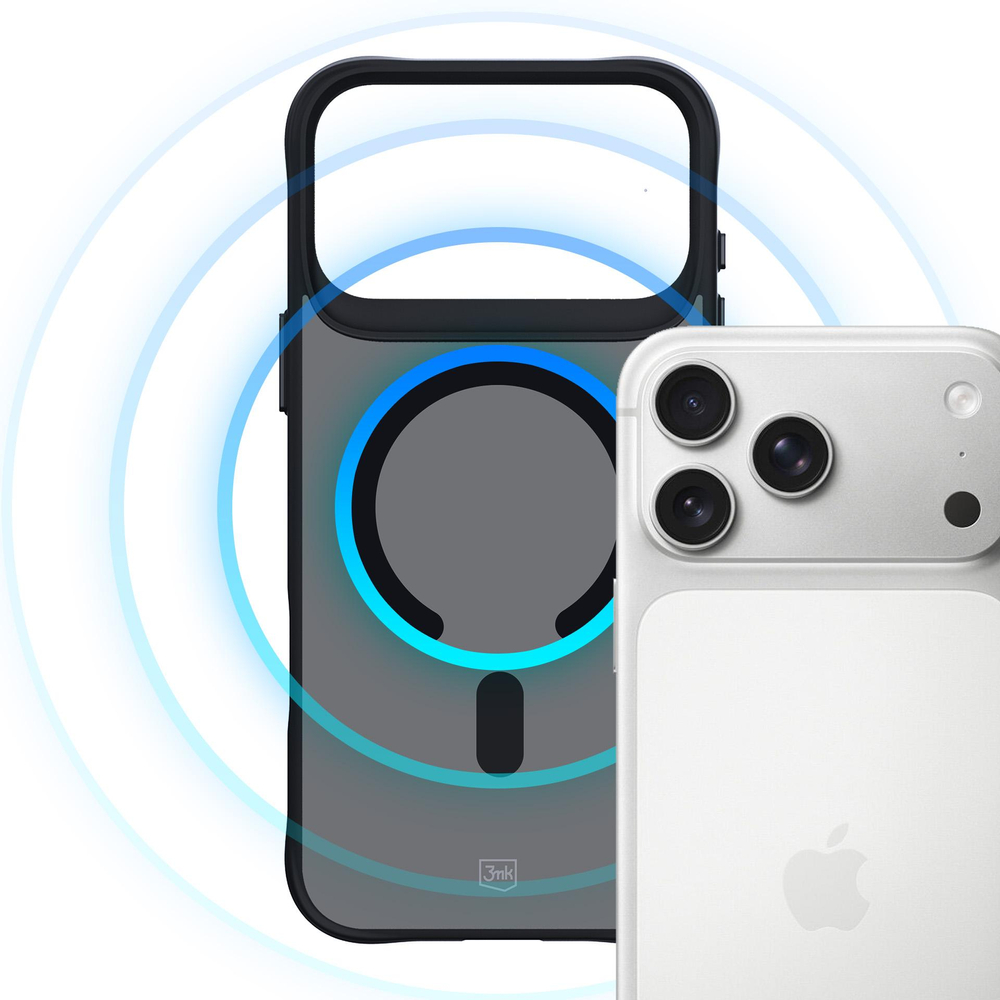 3mk Smoke MagCase, skirtas iPhone 17 Pro – juodas pusiau permatomas