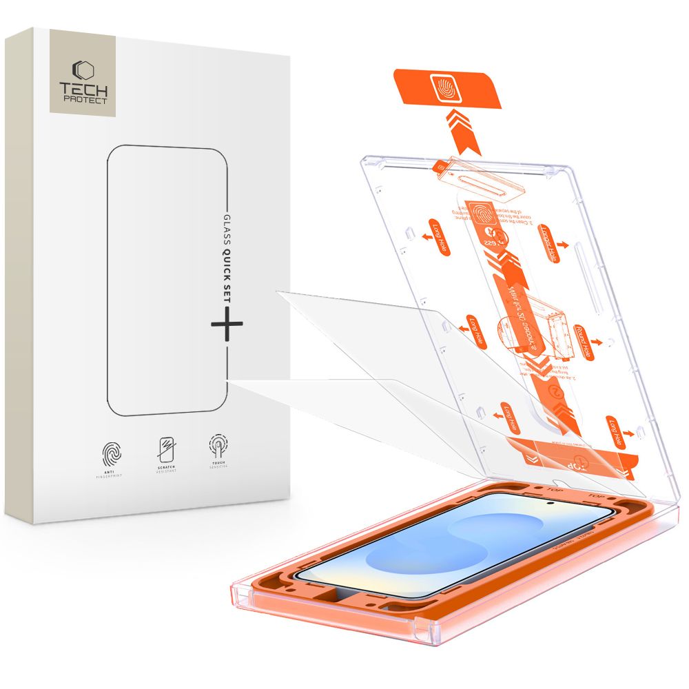 Apsauginis stiklas Tech-Protect Quick Set+ 2 vnt. Galaxy S24 / S25, skaidrus