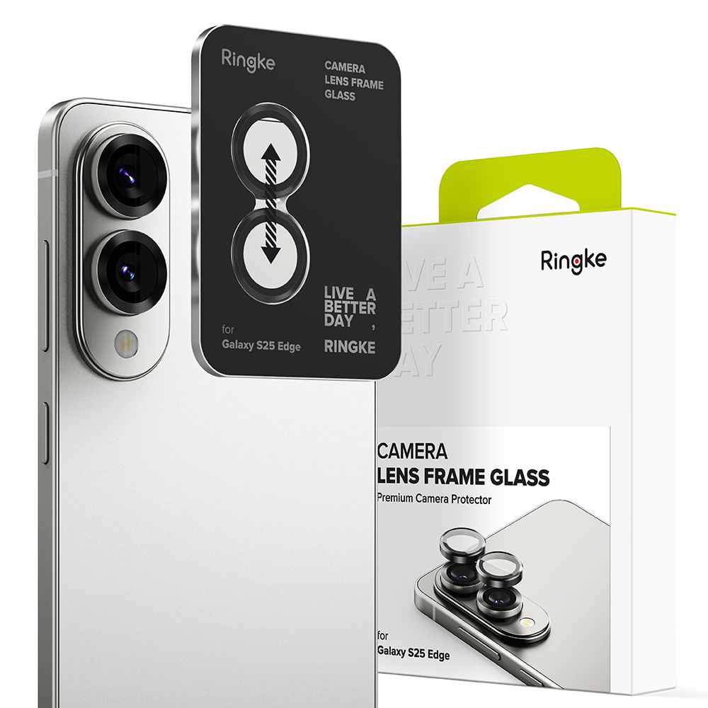 Kameros apsauginis stiklas Ringke Camera Frame Protector Galaxy S25 Edge, juodas