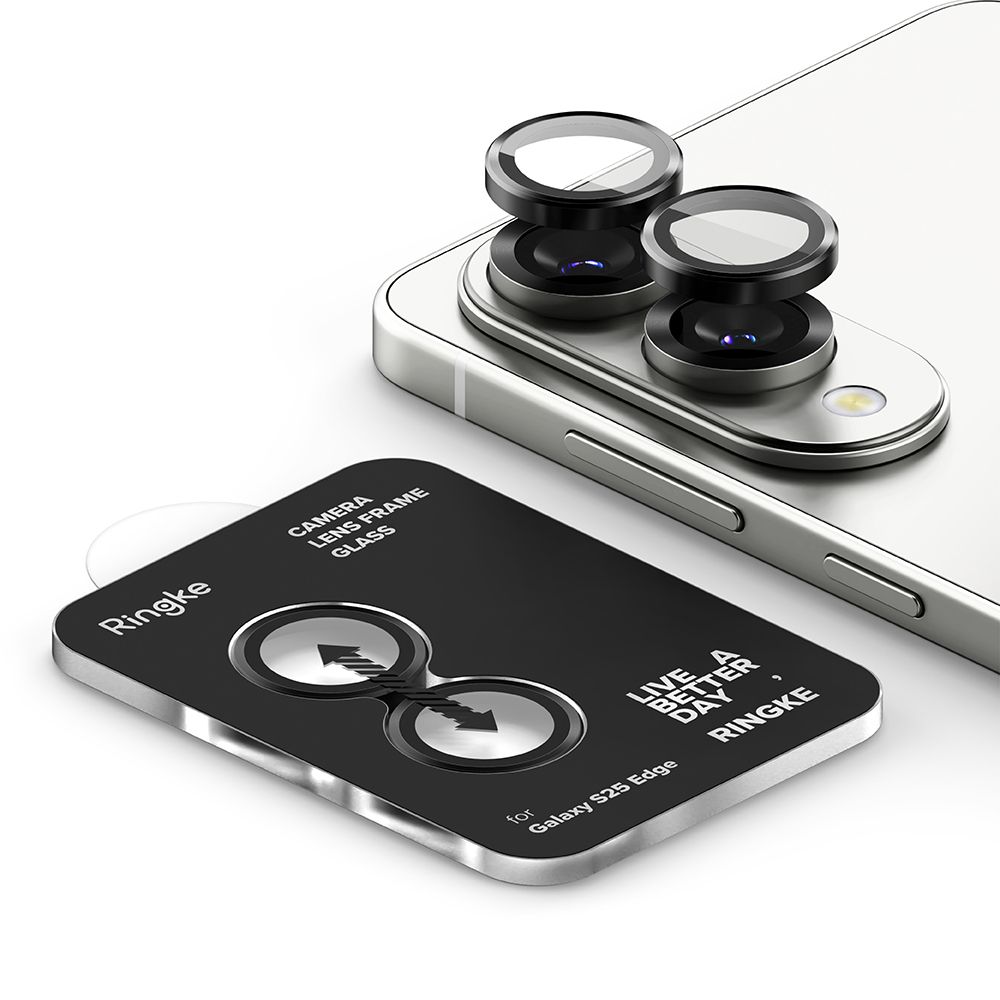 Kameros apsauginis stiklas Ringke Camera Frame Protector Galaxy S25 Edge, juodas